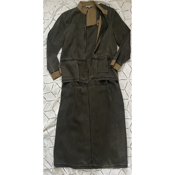 RELAX Cynthia Max Dresses & Skirts - Vintage Cynthia Max Relax Tencel Jacket Dress Set M Utility Minimalist Gorpcore‎